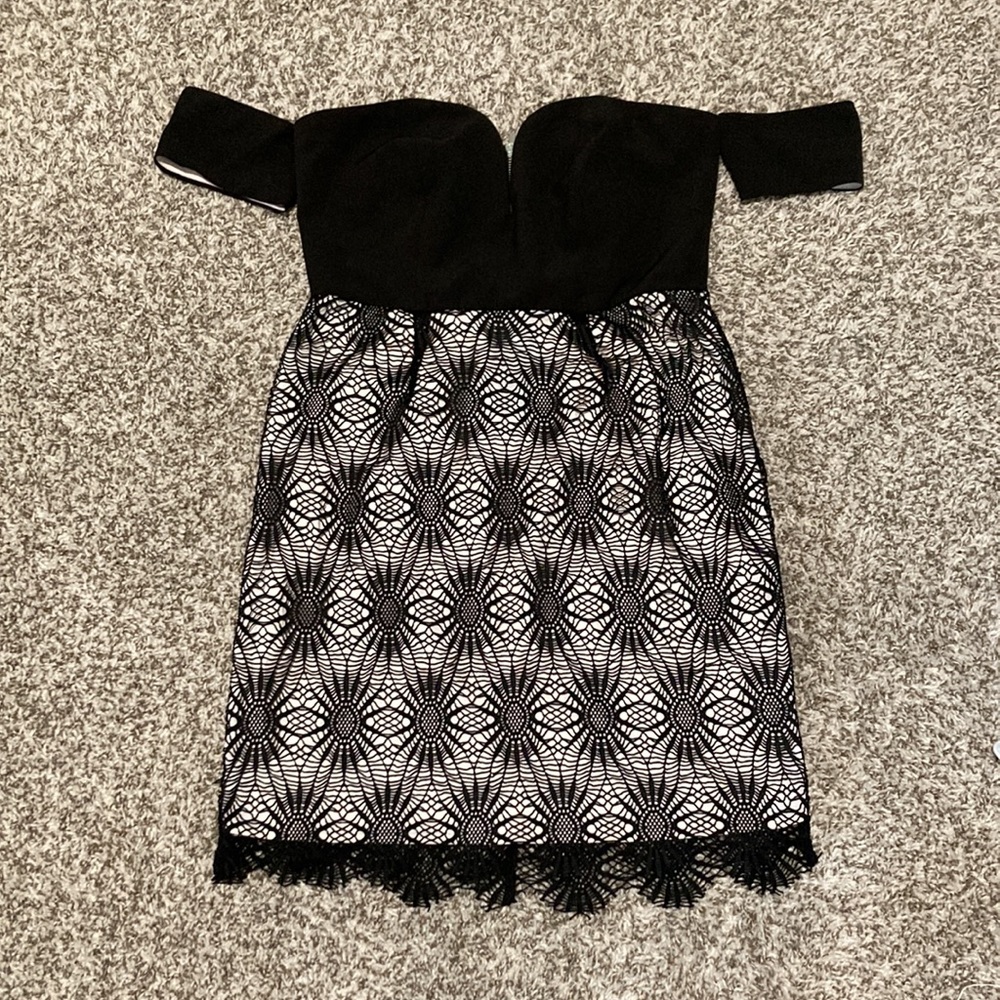 Black Lace Off-Shoulder Dress